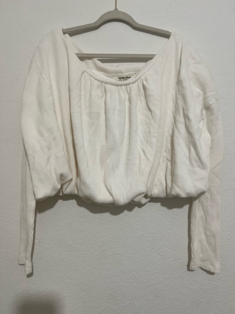 We the free balloon off the shoulder crop top size L